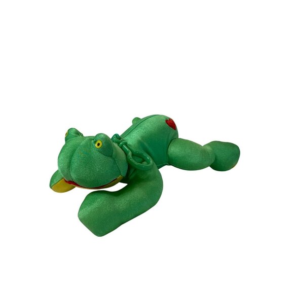 Vintage Bubblegum Friends Green Fabric Frog Plush Toy Squishy 8" - Picture 1 of 5